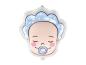 Preview: Folienballon Figur - Kopf Babyboy - ø 45cm