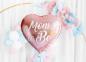 Preview: Folienballon Herz - Mom to be, rosa - ø 35cm