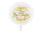 Preview: Folienballon rund - Happy Birthday goldene Schrift - ø 35cm