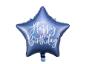 Preview: Folienballon Stern - Happy Birthday: blau - ø 40cm