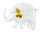 Preview: Folienballon Figur - weißer Elefant mit goldenen Ohren - ø 61cm