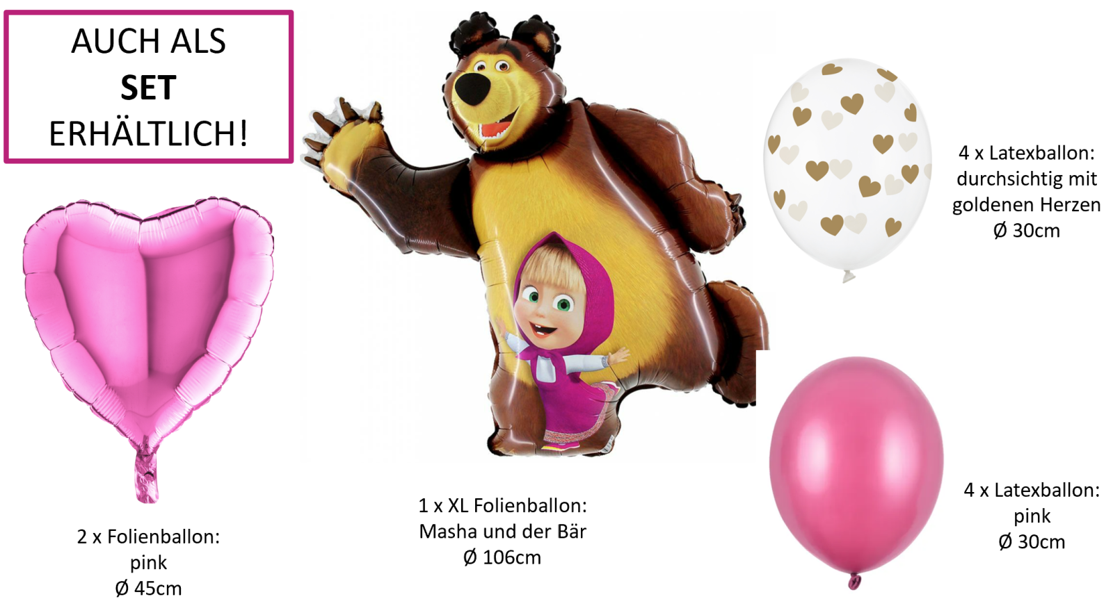 Folienballon Masha Mit Fahrrad | Ungefüllt | 28 Zoll / 71 Cm | Mylar | Für Luft Oder Helium