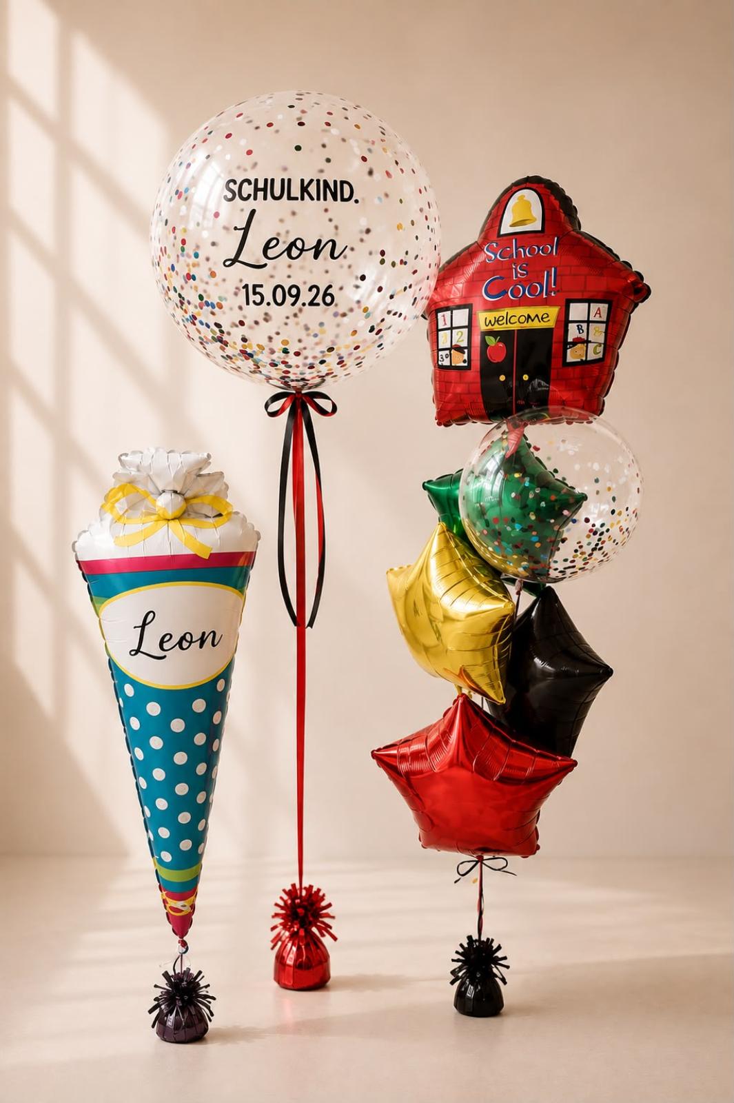 Preview: Personalisierter Bubble Ballon zur Einschulung - Schulstart
