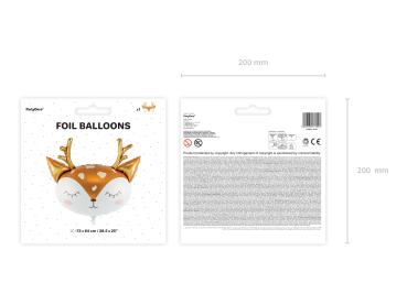 XL Folienballon Figur - Rentier - 73cm x 64cm