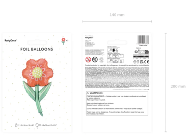 XXL Folienballon Figur - Blume - 53cm x 96cm