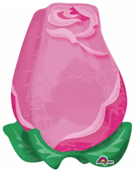 XL Folienballon - Rosafarbene Rose - ø 55cm