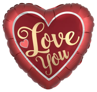 XL Folienballon Herz - Love you, rotes Herz - 71cm