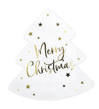 Servietten - Merry Christmas, Christbaum- 16cm x 16cm