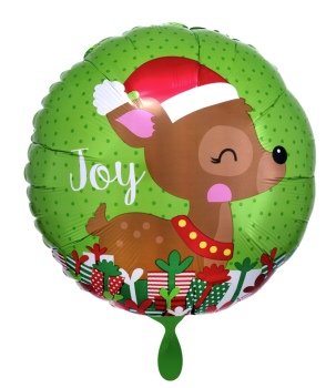 Folienballon - Rentier, Joy, rund - ø 43cm