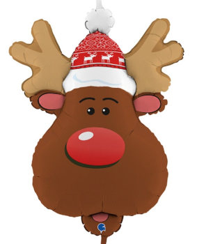 XXL Folienballon Figur - Rentier Rudolph - 86cm
