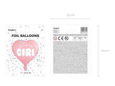 Folienballon Herz - It's a girl - ø 35cm