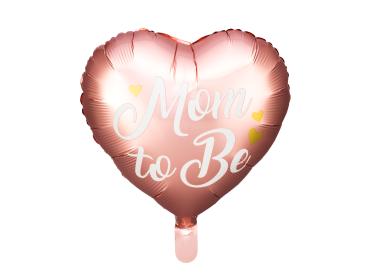 Folienballon Herz - Mom to be, rosa - ø 35cm