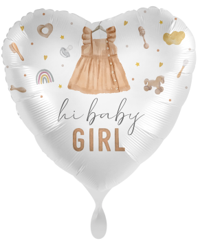 Folienballon - Hi Baby Girl! (Kleid) - ø 43cm