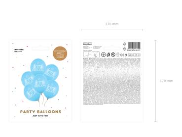 Preview: Latexballons - SET: Happy Birthday, Krone blau - je ø 30cm