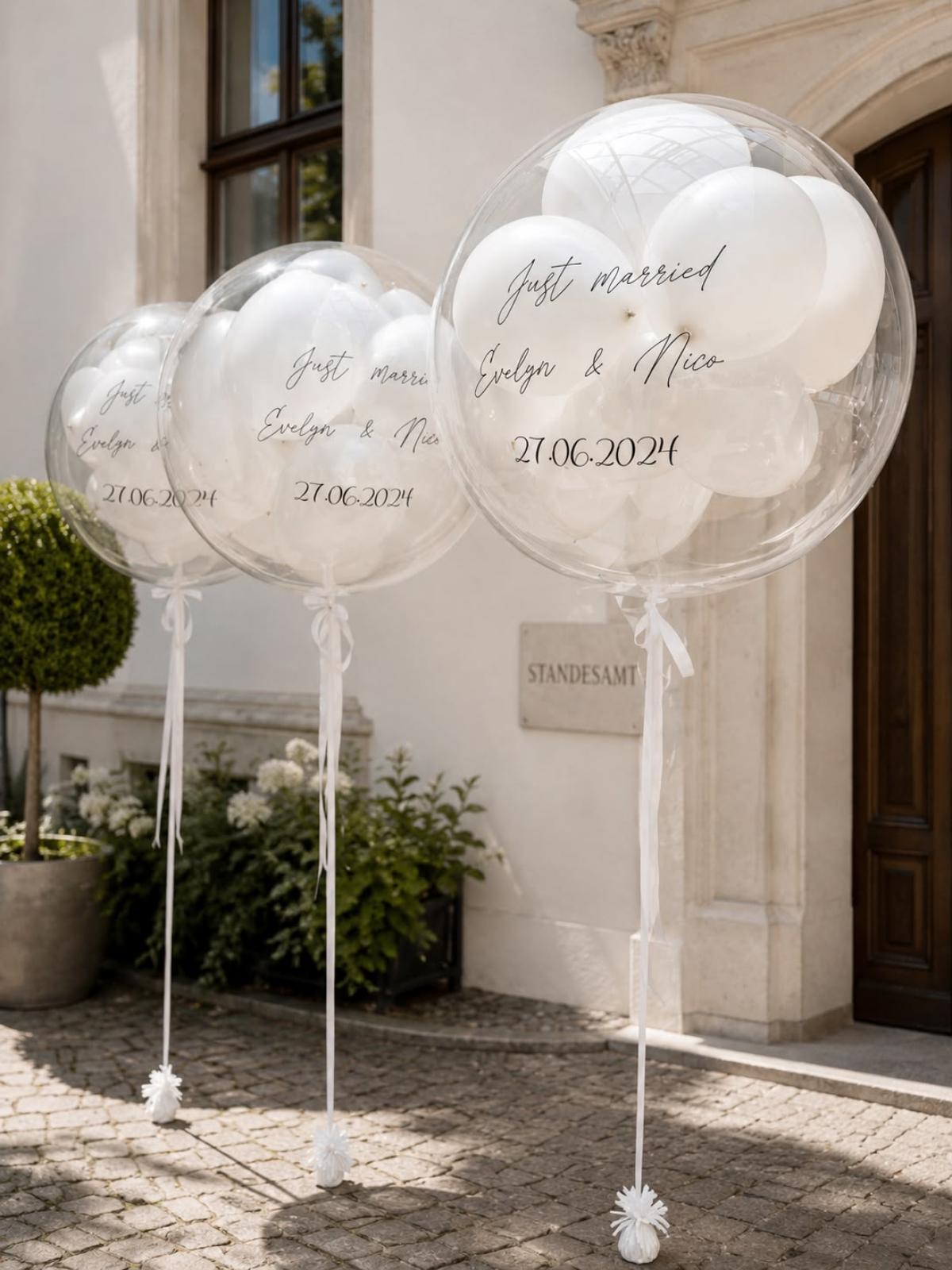 Personalisierter Bubble Ballon zum Platzen lassen - Hochzeit