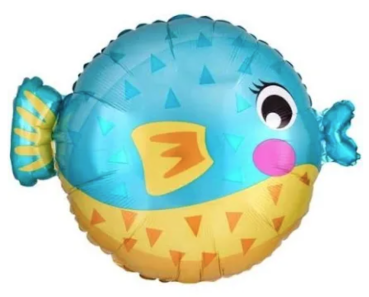 XL Folienballon Figur - Kugelfisch - ø 55cm