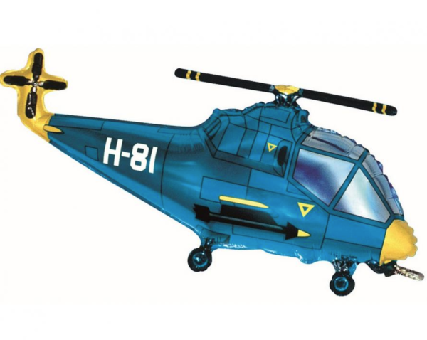 XXL Folienballon Figur - blauer Hubschrauber - ø 96cm