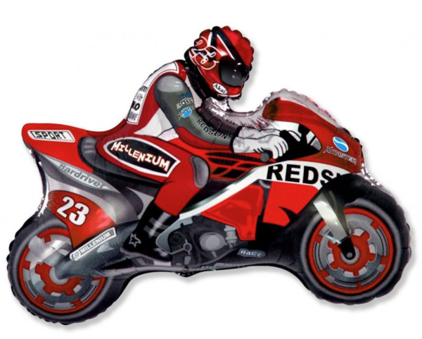 XXL Folienballon Figur - Rotes Motorrad - 61cm x 84cm
