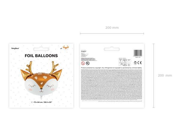 XL Folienballon Figur - Rentier - 73cm x 64cm