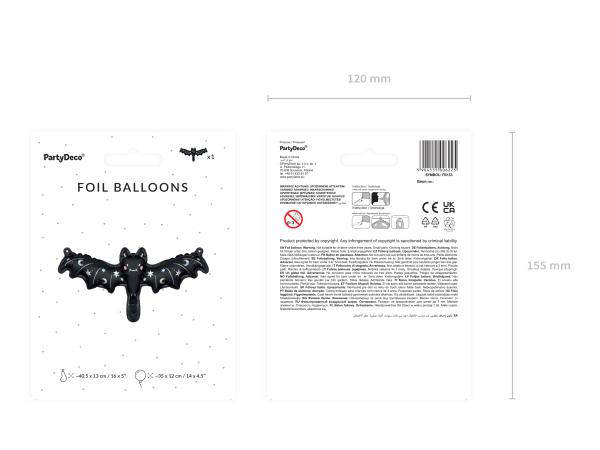 Folienballon Figur - Fledermaus - 40cm x 13cm
