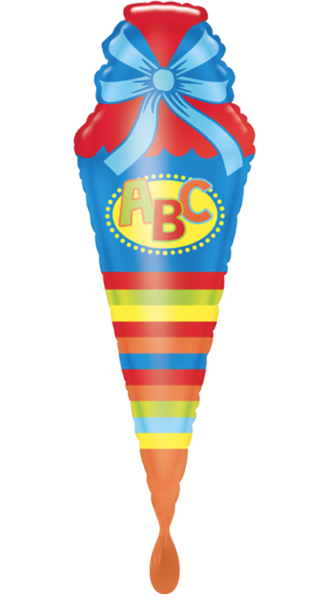 XXL Folieballon Figur - Schultüte bunt - 111cm