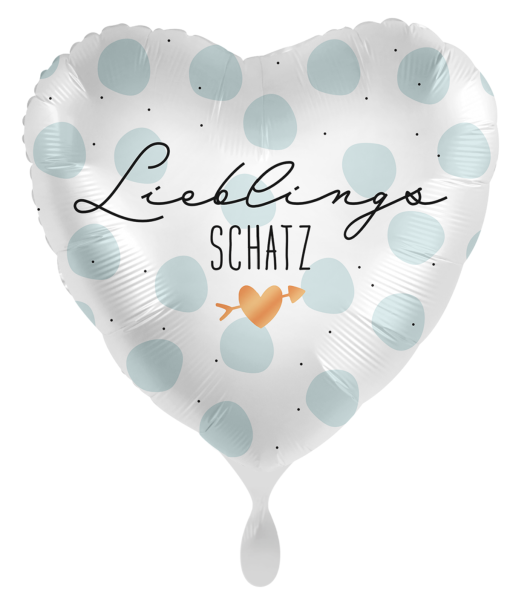 Folienballon herzförmig - Lieblingsschatz - ø 43cm