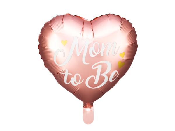 Folienballon Herz - Mom to be, rosa - ø 35cm
