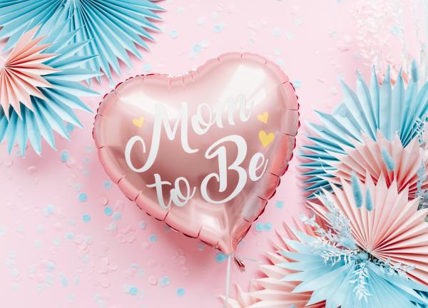 Folienballon Herz - Mom to be, rosa - ø 35cm