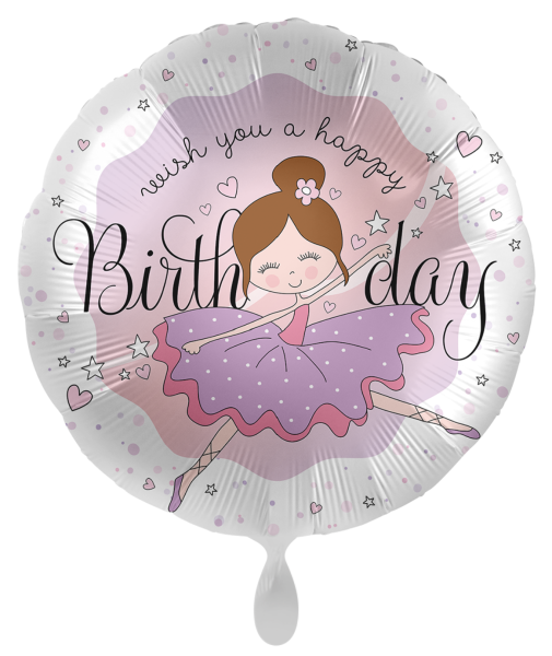 Folienballon - Happy Birthday, Ballerina - ø 43cm