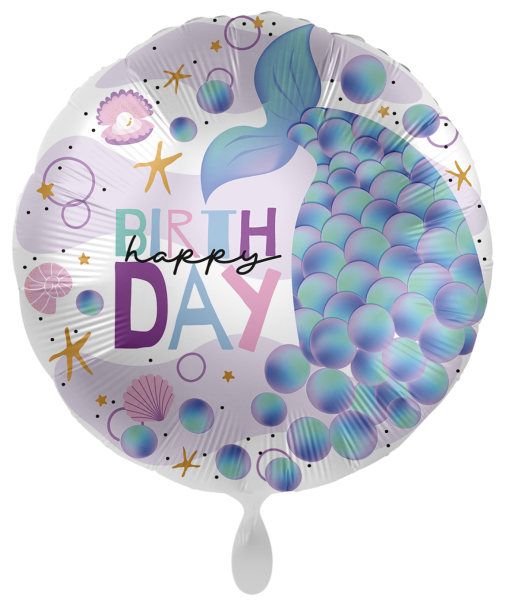 Folienballon - Happy Birthday, Meerjungfrau - ø 43cm
