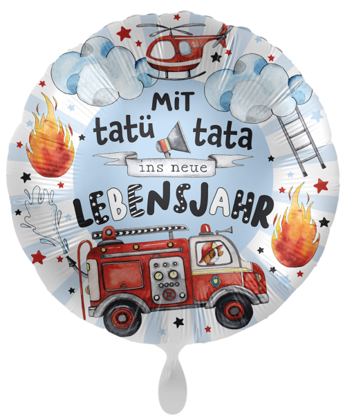 Folienballon - Feuerwehr, mit Tatü Tata ins neue Lebensjahr - ø 43cm