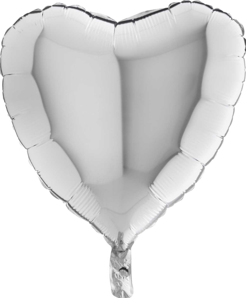 Folienballon - Herz Silber - ø 45cm