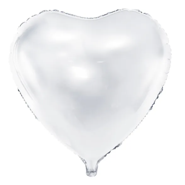Folienballon - Herz  Weiß - ø 45cm