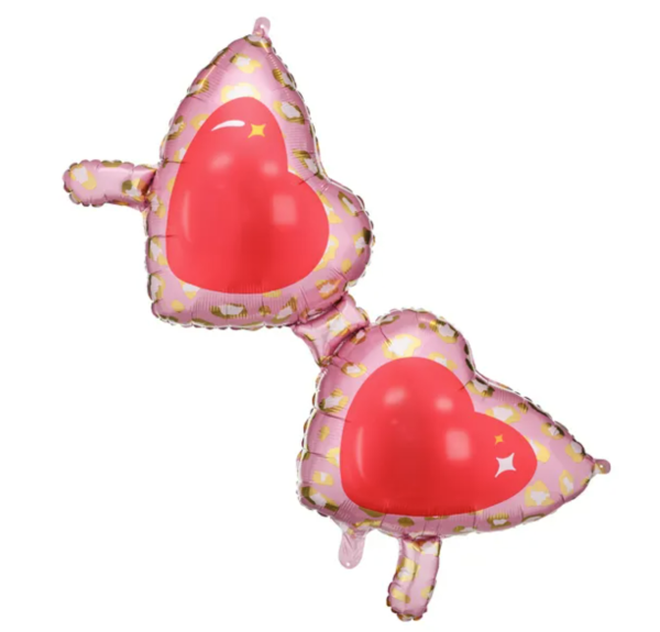 XXL Folienballon Figur - Herzchenbrille - 95cm x 41,5cm