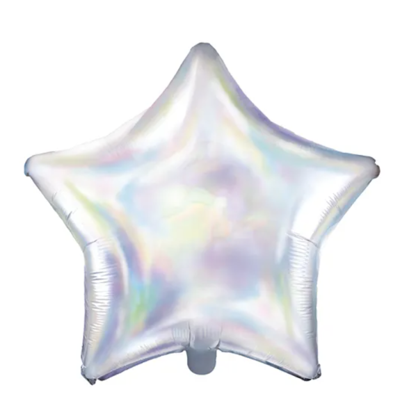 Folienballon - Stern Weiß schimmernd - ø 48cm