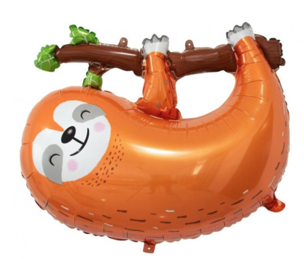 XL Folienballon Figur - Faultier am Ast - ø 66cm