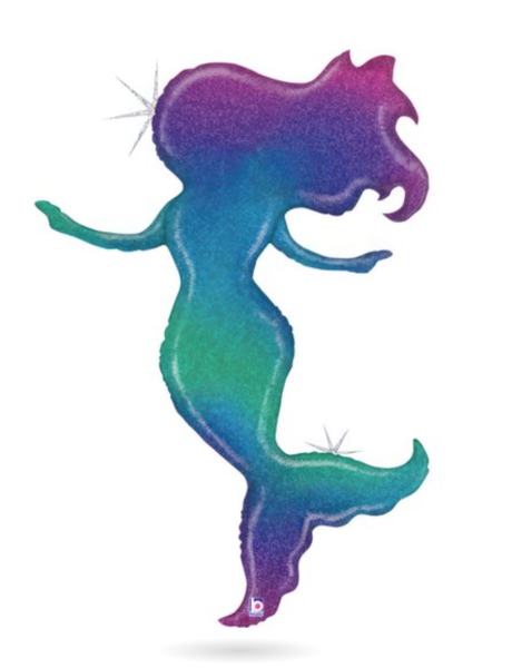 XXL Folienballon Figur - Glitzermeerjungfrau - 132cm
